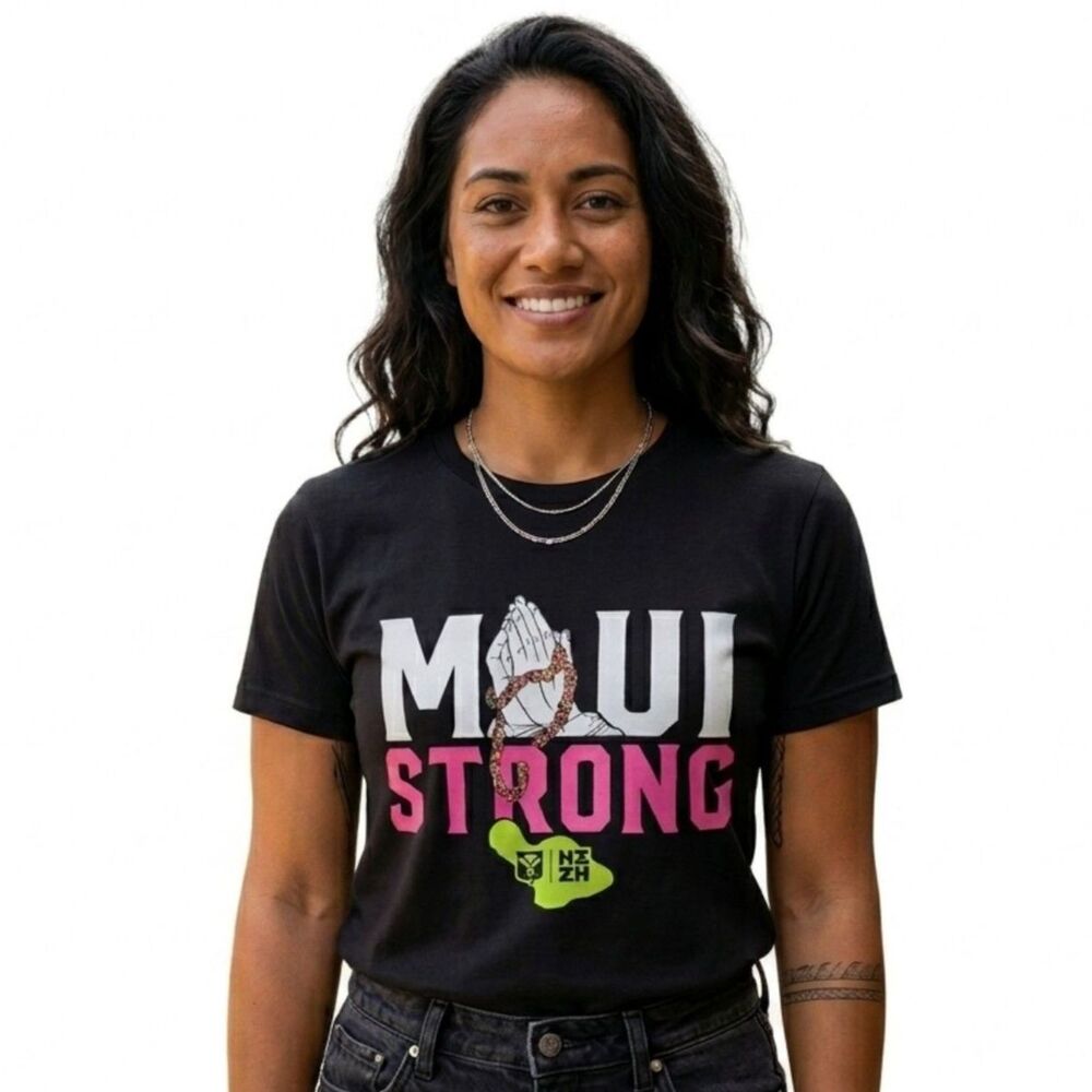 American Apparel Womens Maui Strong Graphic T Shirt Black Cotton Size S